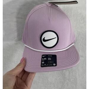 Nike Golf Hat Arctic Pink Large XL Dri Fit Snapback Pro Cap Swoosh Logo NWT